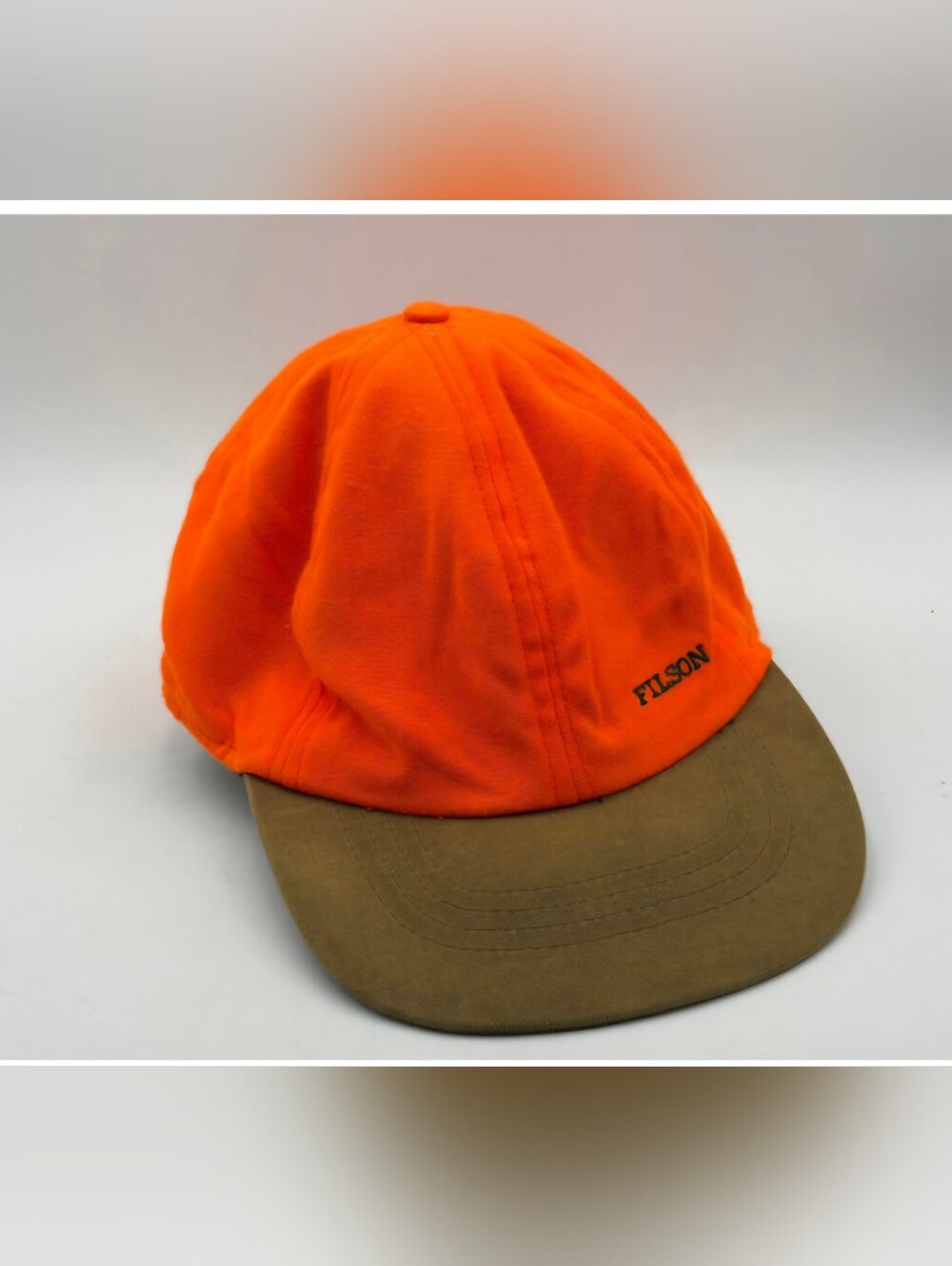 Filson Insulated Tincloth Cap Hunting Hat Blaze Orange Brown USA Size XXL